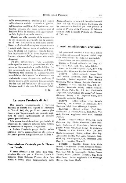 Rivista delle province bollettino dell'Unione delle province d'Italia