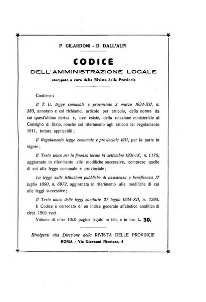 Rivista delle province bollettino dell'Unione delle province d'Italia