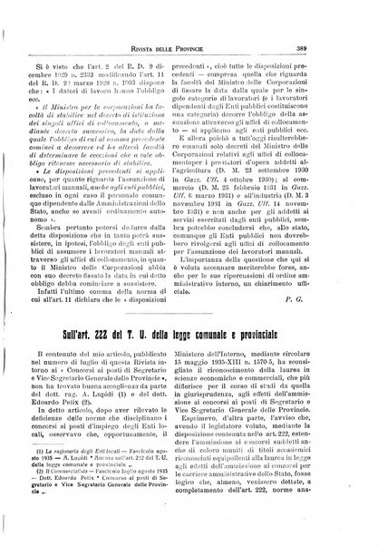 Rivista delle province bollettino dell'Unione delle province d'Italia