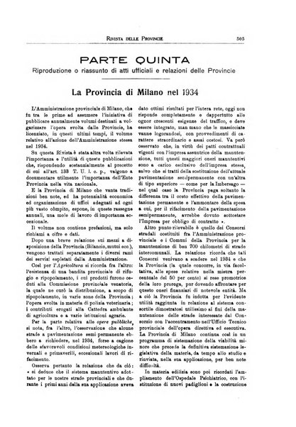 Rivista delle province bollettino dell'Unione delle province d'Italia