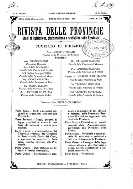 Rivista delle province bollettino dell'Unione delle province d'Italia