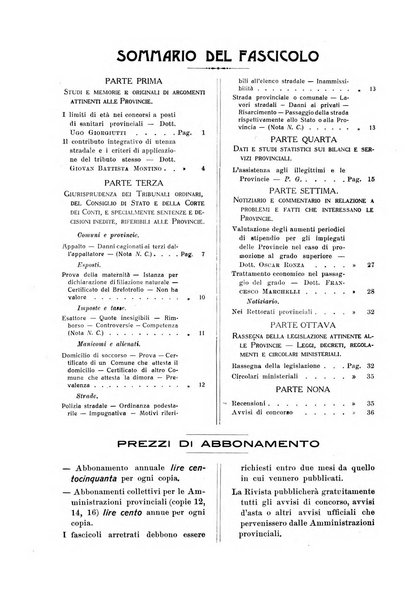 Rivista delle province bollettino dell'Unione delle province d'Italia