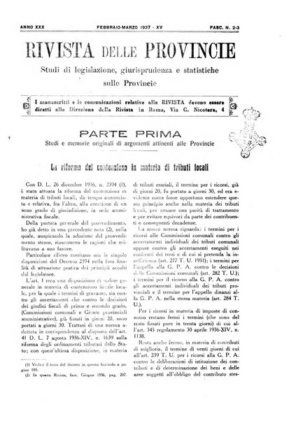 Rivista delle province bollettino dell'Unione delle province d'Italia