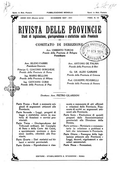 Rivista delle province bollettino dell'Unione delle province d'Italia