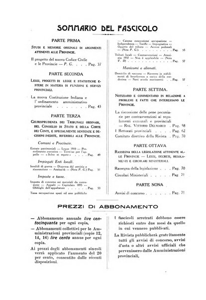 Rivista delle province bollettino dell'Unione delle province d'Italia