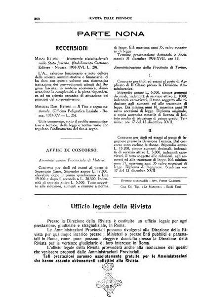 Rivista delle province bollettino dell'Unione delle province d'Italia