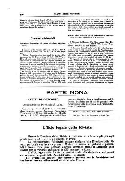 Rivista delle province bollettino dell'Unione delle province d'Italia