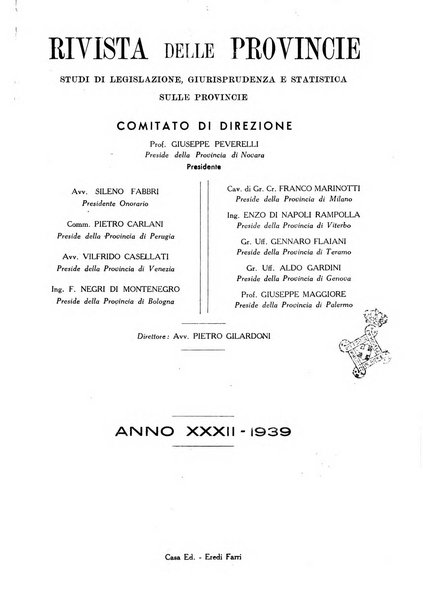 Rivista delle province bollettino dell'Unione delle province d'Italia