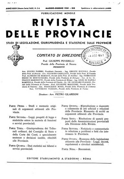 Rivista delle province bollettino dell'Unione delle province d'Italia