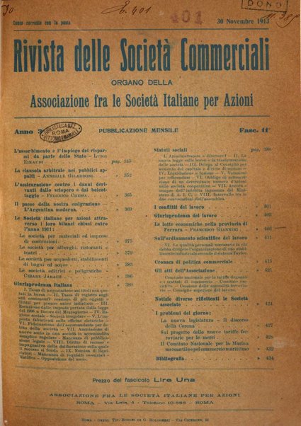 Rivista delle società commerciali organo della Associazione fra le società italiane per azioni