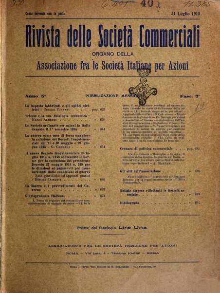 Rivista delle società commerciali organo della Associazione fra le società italiane per azioni