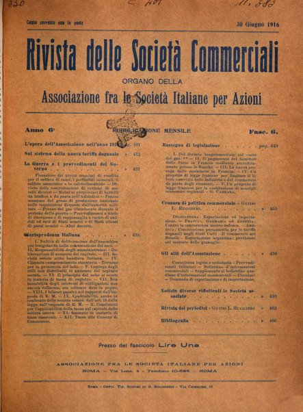 Rivista delle società commerciali organo della Associazione fra le società italiane per azioni