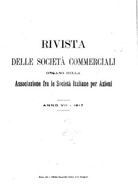 Rivista delle società commerciali organo della Associazione fra le società italiane per azioni