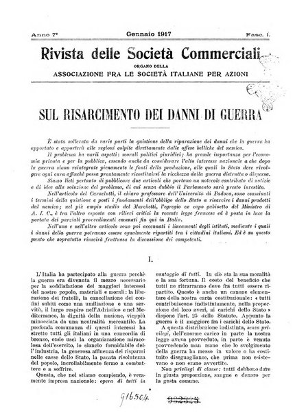 Rivista delle società commerciali organo della Associazione fra le società italiane per azioni