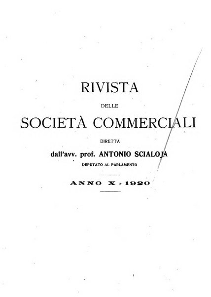 Rivista delle società commerciali organo della Associazione fra le società italiane per azioni