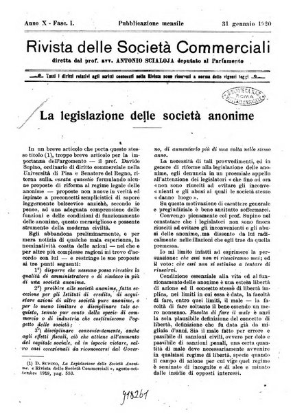 Rivista delle società commerciali organo della Associazione fra le società italiane per azioni