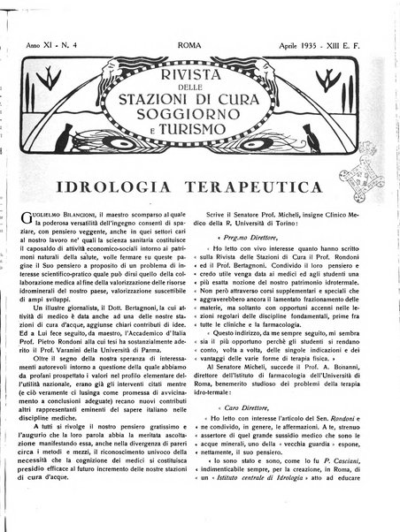 Rivista delle stazioni di cura soggiorno e turismo organo della Federazione fascista esercenti industria idrotermale