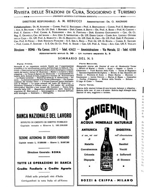 Rivista delle stazioni di cura soggiorno e turismo organo della Federazione fascista esercenti industria idrotermale