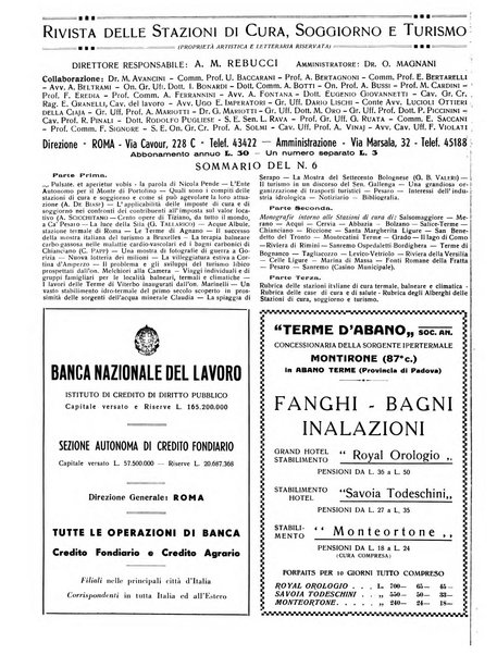 Rivista delle stazioni di cura soggiorno e turismo organo della Federazione fascista esercenti industria idrotermale