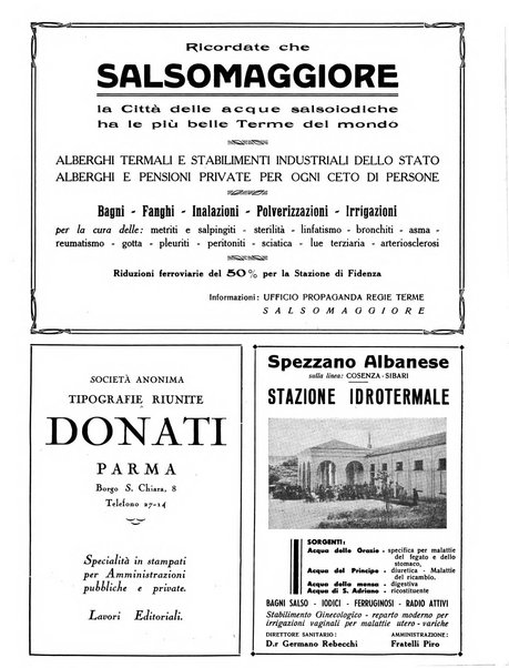 Rivista delle stazioni di cura soggiorno e turismo organo della Federazione fascista esercenti industria idrotermale