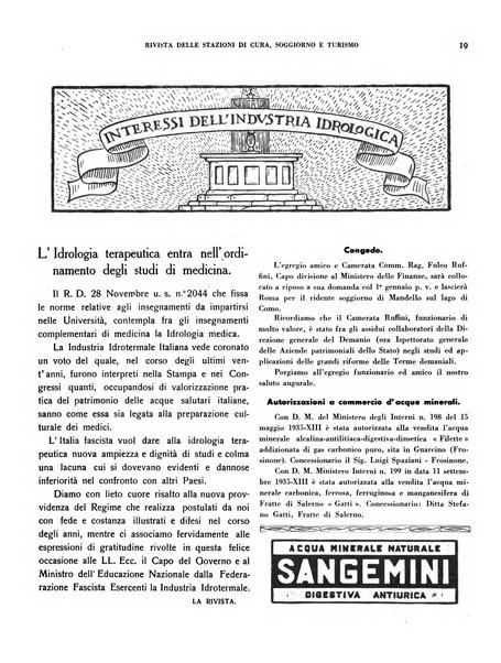 Rivista delle stazioni di cura soggiorno e turismo organo della Federazione fascista esercenti industria idrotermale