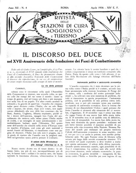 Rivista delle stazioni di cura soggiorno e turismo organo della Federazione fascista esercenti industria idrotermale