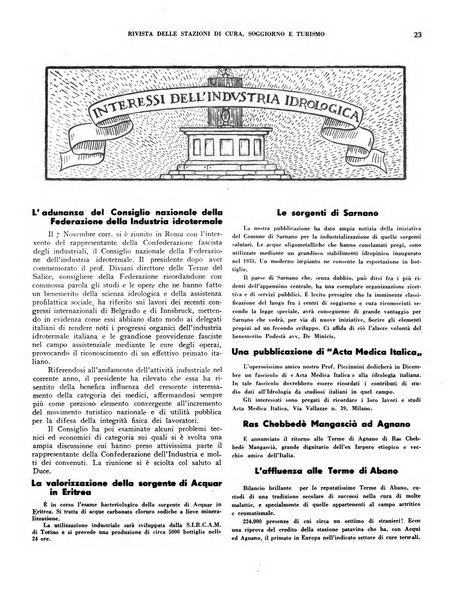 Rivista delle stazioni di cura soggiorno e turismo organo della Federazione fascista esercenti industria idrotermale