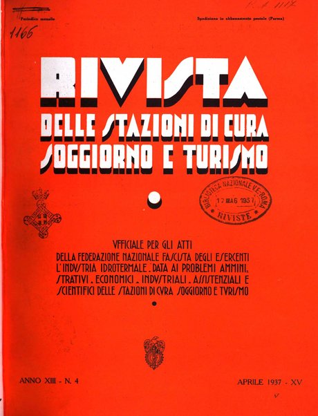 Rivista delle stazioni di cura soggiorno e turismo organo della Federazione fascista esercenti industria idrotermale