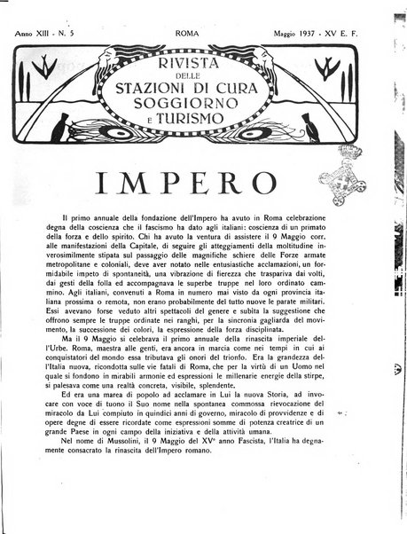 Rivista delle stazioni di cura soggiorno e turismo organo della Federazione fascista esercenti industria idrotermale