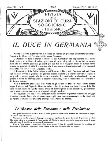 Rivista delle stazioni di cura soggiorno e turismo organo della Federazione fascista esercenti industria idrotermale