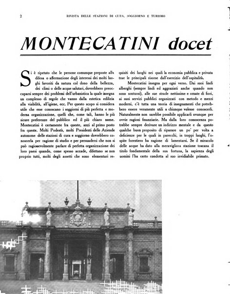 Rivista delle stazioni di cura soggiorno e turismo organo della Federazione fascista esercenti industria idrotermale