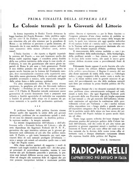 Rivista delle stazioni di cura soggiorno e turismo organo della Federazione fascista esercenti industria idrotermale