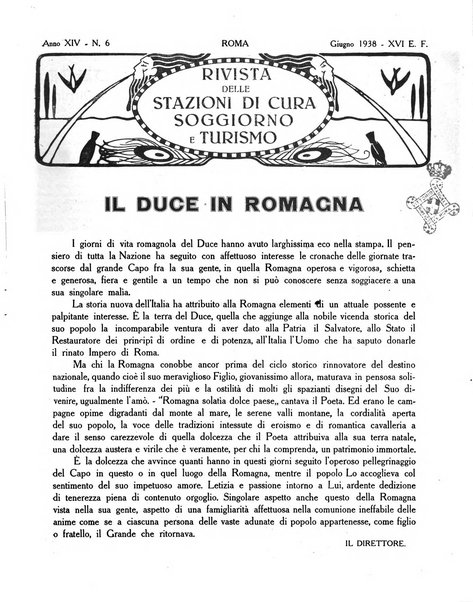 Rivista delle stazioni di cura soggiorno e turismo organo della Federazione fascista esercenti industria idrotermale