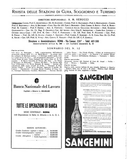 Rivista delle stazioni di cura soggiorno e turismo organo della Federazione fascista esercenti industria idrotermale