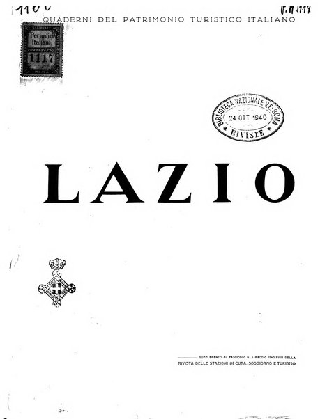 Rivista delle stazioni di cura soggiorno e turismo organo della Federazione fascista esercenti industria idrotermale