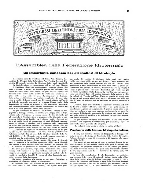 Rivista delle stazioni di cura soggiorno e turismo organo della Federazione fascista esercenti industria idrotermale