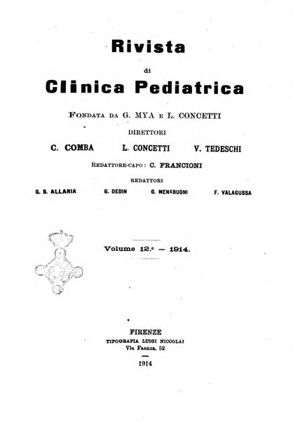 Rivista di clinica pediatrica