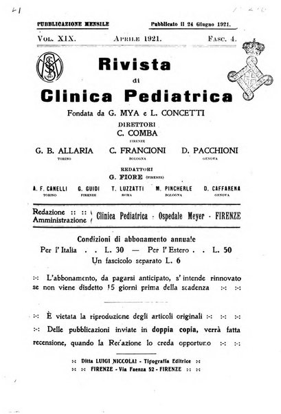 Rivista di clinica pediatrica