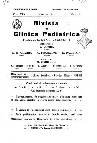 Rivista di clinica pediatrica