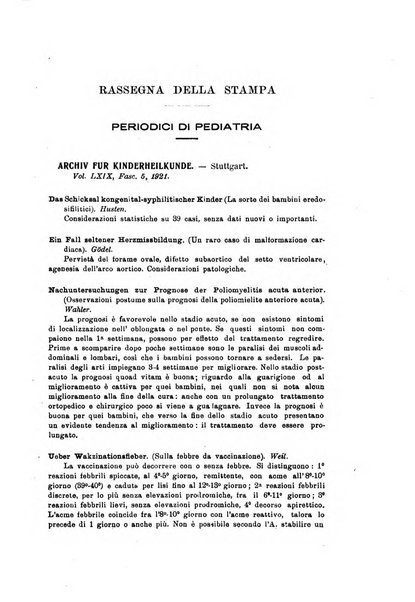 Rivista di clinica pediatrica