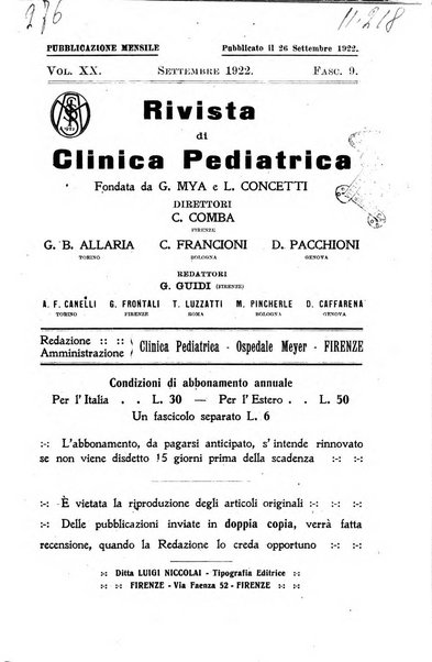 Rivista di clinica pediatrica