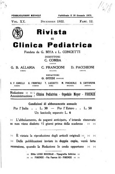 Rivista di clinica pediatrica