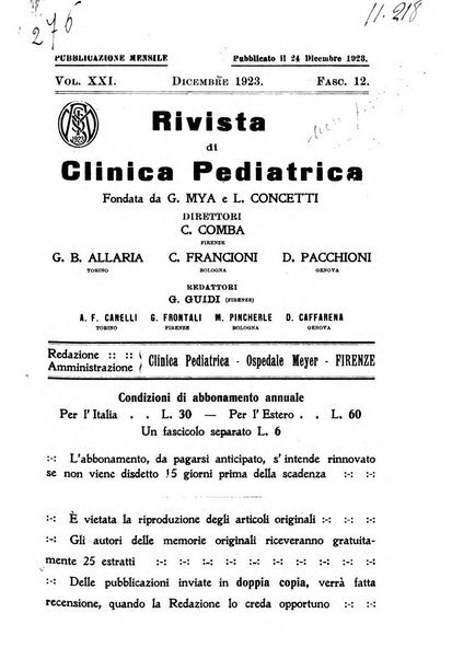 Rivista di clinica pediatrica