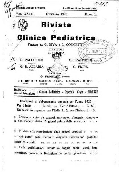 Rivista di clinica pediatrica