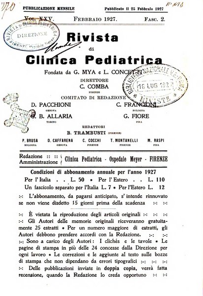 Rivista di clinica pediatrica