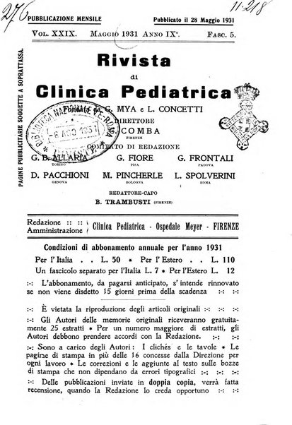 Rivista di clinica pediatrica