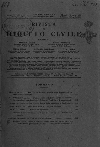 Rivista di diritto civile