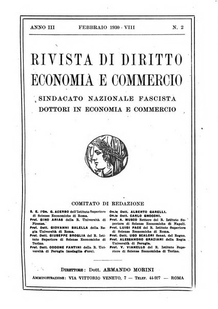 Rivista di diritto, economia e commercio