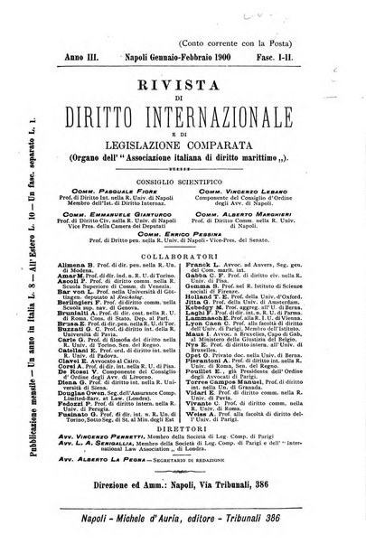 Rivista di diritto internazionale e di legislazione comparata