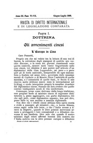 Rivista di diritto internazionale e di legislazione comparata